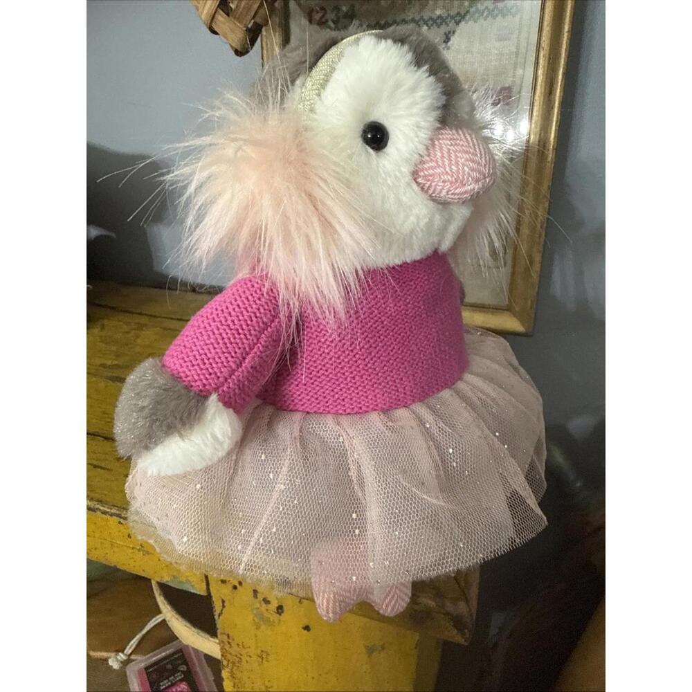 Anthropologie Brand Sweet Penguin Plush Stuffed Animal Pink Sweater Tutu 9” - Picture 3 of 7